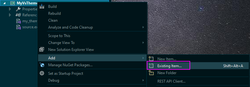 02_ScreenShot_vstheme_add_Existing_file
